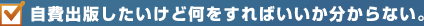 自費出版したいけど何をすればいいか分からない。